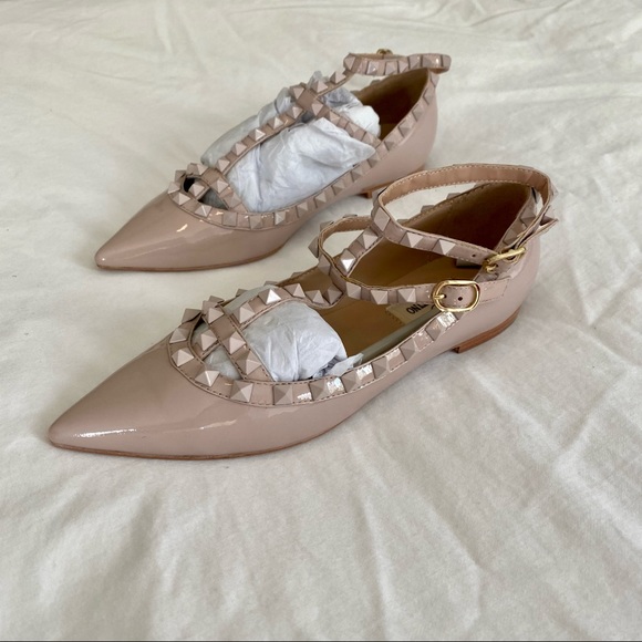 SOLD - Valentino Nude Patent Leather Rockstud Caged Ballet Flat - Picture 7 of 15